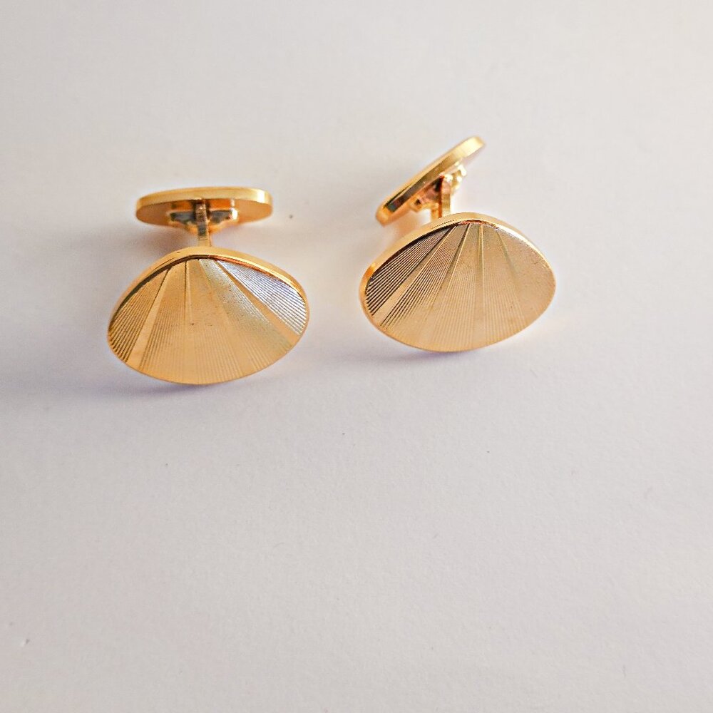 VINTAGE CHEVRON CUFFLINKS New Made in Germany